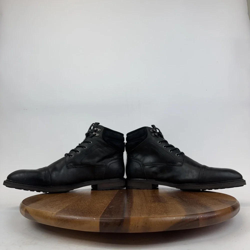 Mens‎ Rodd & Dunn Dunedin Military Black Leather Cap Toe Combat Boots Size 13 M